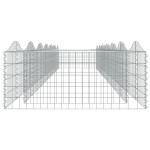 vidaXL Strat înălțat cu gabion arcuit, 600x100x50 cm, fier galvanizat