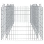 vidaXL Strat înălțat cu gabion arcuit, 400x100x100 cm, fier galvanizat