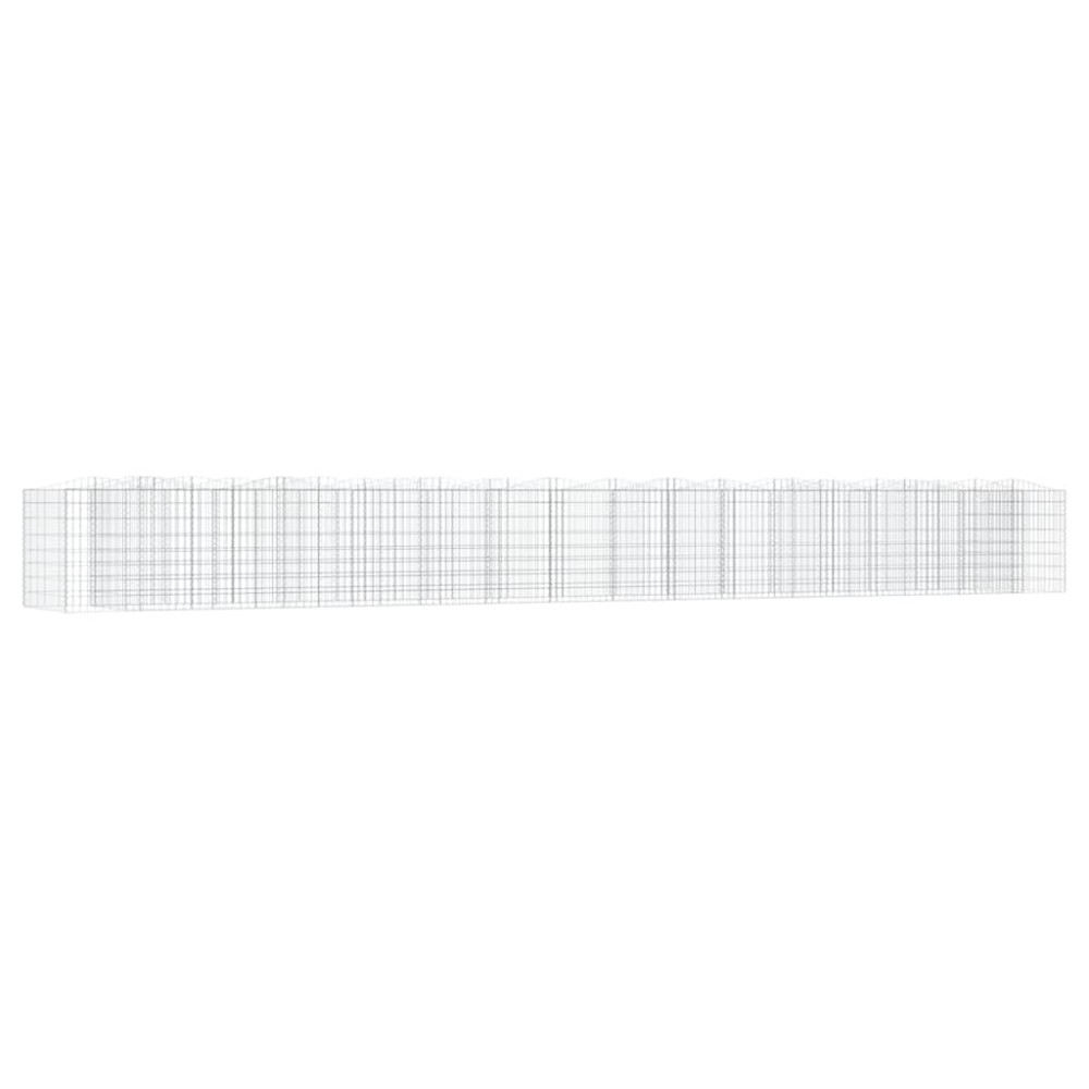 vidaXL Strat înălțat cu gabion arcuit, 800x100x100 cm, fier galvanizat