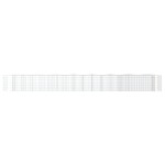 vidaXL Strat înălțat cu gabion arcuit, 800x100x100 cm, fier galvanizat