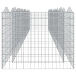 vidaXL Strat înălțat cu gabion arcuit, 800x100x100 cm, fier galvanizat