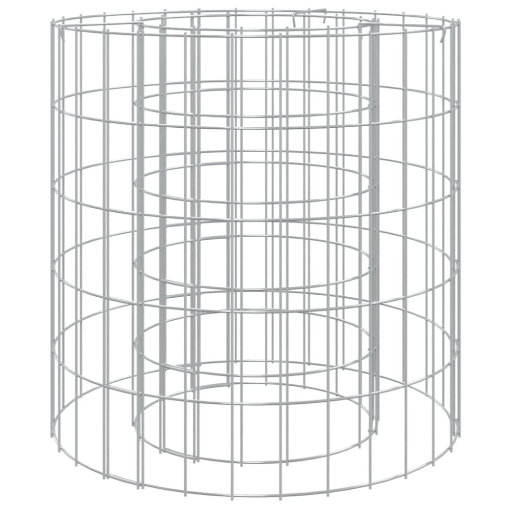 vidaXL Vatră de foc din gabion Ø 50 cm fier galvanizat
