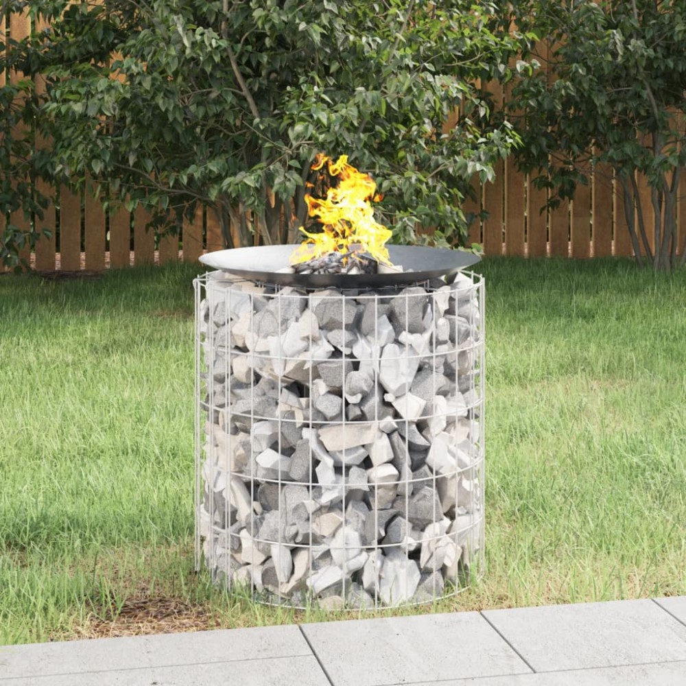vidaXL Vatră de foc din gabion Ø 50 cm fier galvanizat