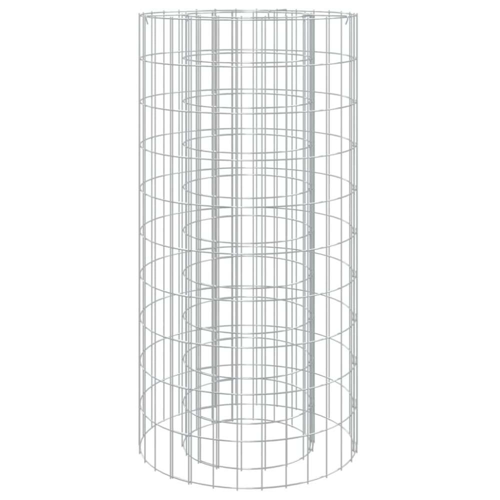 vidaXL Vatră de foc din gabion Ø 50 cm fier galvanizat