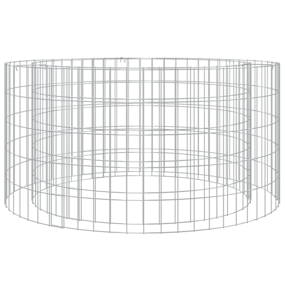 vidaXL Vatră de foc din gabion Ø 100 cm, fier galvanizat