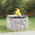 vidaXL Vatră de foc din gabion Ø 100 cm, fier galvanizat