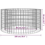 vidaXL Vatră de foc din gabion Ø 100 cm, fier galvanizat