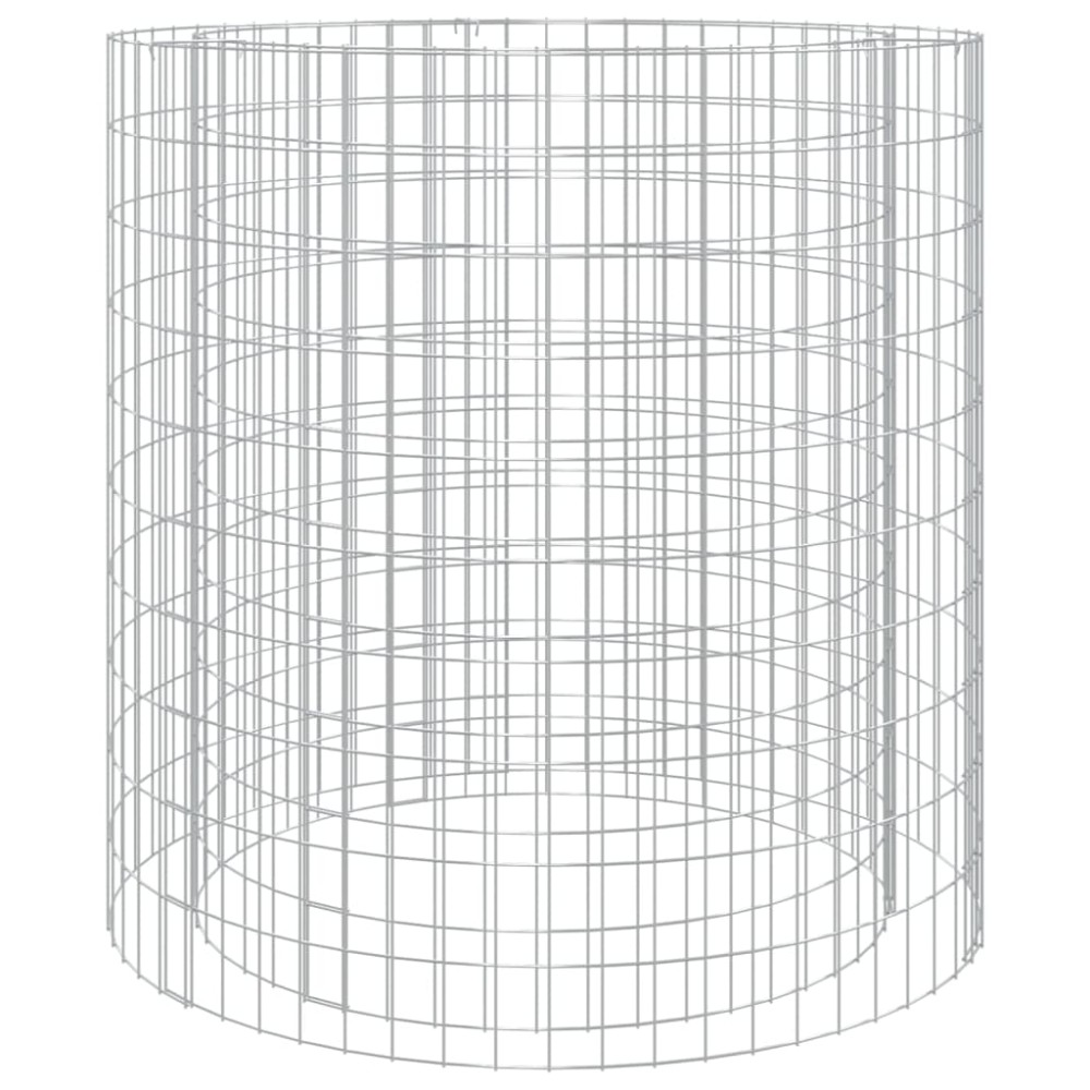 vidaXL Vatră de foc din gabion Ø 100 cm, fier galvanizat