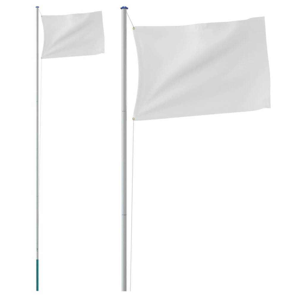 vidaXL Stâlp de steag telescopic, argintiu, 6,23 m, aluminiu