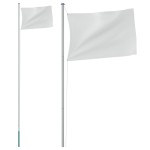 vidaXL Stâlp de steag telescopic, argintiu, 6,23 m, aluminiu vidaXL Stâlp de steag telescopic, argintiu, 6,23 m, aluminiu