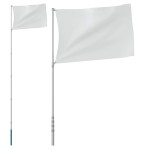 vidaXL Stâlp de steag telescopic, argintiu, 5,55 m, aluminiu vidaXL Stâlp de steag telescopic, argintiu, 5,55 m, aluminiu