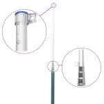 vidaXL Stâlp de steag telescopic, argintiu, 5,55 m, aluminiu vidaXL Stâlp de steag telescopic, argintiu, 5,55 m, aluminiu