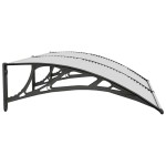 vidaXL Copertină de ușă, negru și transparent, 150x75 cm, policarbonat