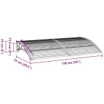 vidaXL Copertină de ușă, negru și transparent, 150x75 cm, policarbonat