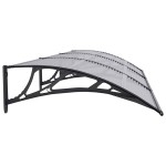 vidaXL Copertină de ușă, negru și transparent, 300x75 cm, policarbonat