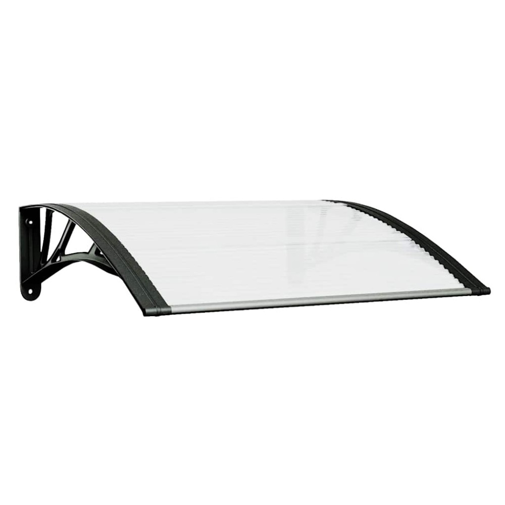 vidaXL Copertină de ușă, negru și transparent, 80x75 cm, policarbonat