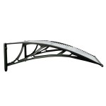 vidaXL Copertină de ușă, negru și transparent, 80x75 cm, policarbonat