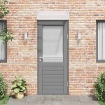 vidaXL Copertină de ușă, gri și transparent, 80x75 cm, policarbonat vidaXL Copertină de ușă, gri și transparent, 80x75 cm, policarbonat