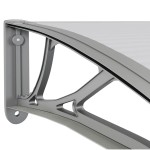 vidaXL Copertină de ușă, gri și transparent, 80x75 cm, policarbonat vidaXL Copertină de ușă, gri și transparent, 80x75 cm, policarbonat