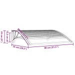 vidaXL Copertină de ușă, gri și transparent, 80x75 cm, policarbonat vidaXL Copertină de ușă, gri și transparent, 80x75 cm, policarbonat