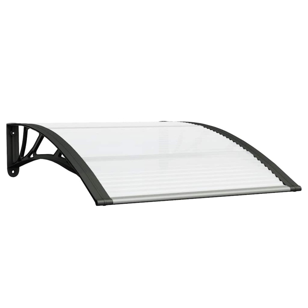 vidaXL Copertină de ușă, negru și transparent, 100x75 cm, policarbonat