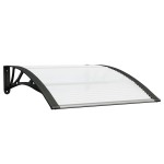vidaXL Copertină de ușă, negru și transparent, 100x75 cm, policarbonat vidaXL Copertină de ușă, negru și transparent, 100x75 cm, policarbonat