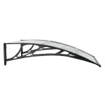 vidaXL Copertină de ușă, negru și transparent, 100x75 cm, policarbonat vidaXL Copertină de ușă, negru și transparent, 100x75 cm, policarbonat