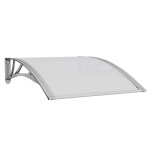 vidaXL Copertină de ușă, gri și transparent, 100x75 cm, policarbonat vidaXL Copertină de ușă, gri și transparent, 100x75 cm, policarbonat
