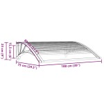 vidaXL Copertină de ușă, gri și transparent, 100x75 cm, policarbonat vidaXL Copertină de ușă, gri și transparent, 100x75 cm, policarbonat