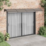 vidaXL Copertină de ușă, negru și transparent, 350x75 cm, policarbonat vidaXL Copertină de ușă, negru și transparent, 350x75 cm, policarbonat