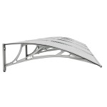 vidaXL Copertină de ușă, gri și transparent, 350x75 cm, policarbonat vidaXL Copertină de ușă, gri și transparent, 350x75 cm, policarbonat