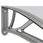 vidaXL Copertină de ușă, gri și transparent, 350x75 cm, policarbonat vidaXL Copertină de ușă, gri și transparent, 350x75 cm, policarbonat