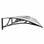 vidaXL Copertină de ușă, negru și transparent, 400x75 cm, policarbonat vidaXL Copertină de ușă, negru și transparent, 400x75 cm, policarbonat