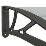 vidaXL Copertină de ușă, negru și transparent, 400x75 cm, policarbonat vidaXL Copertină de ușă, negru și transparent, 400x75 cm, policarbonat