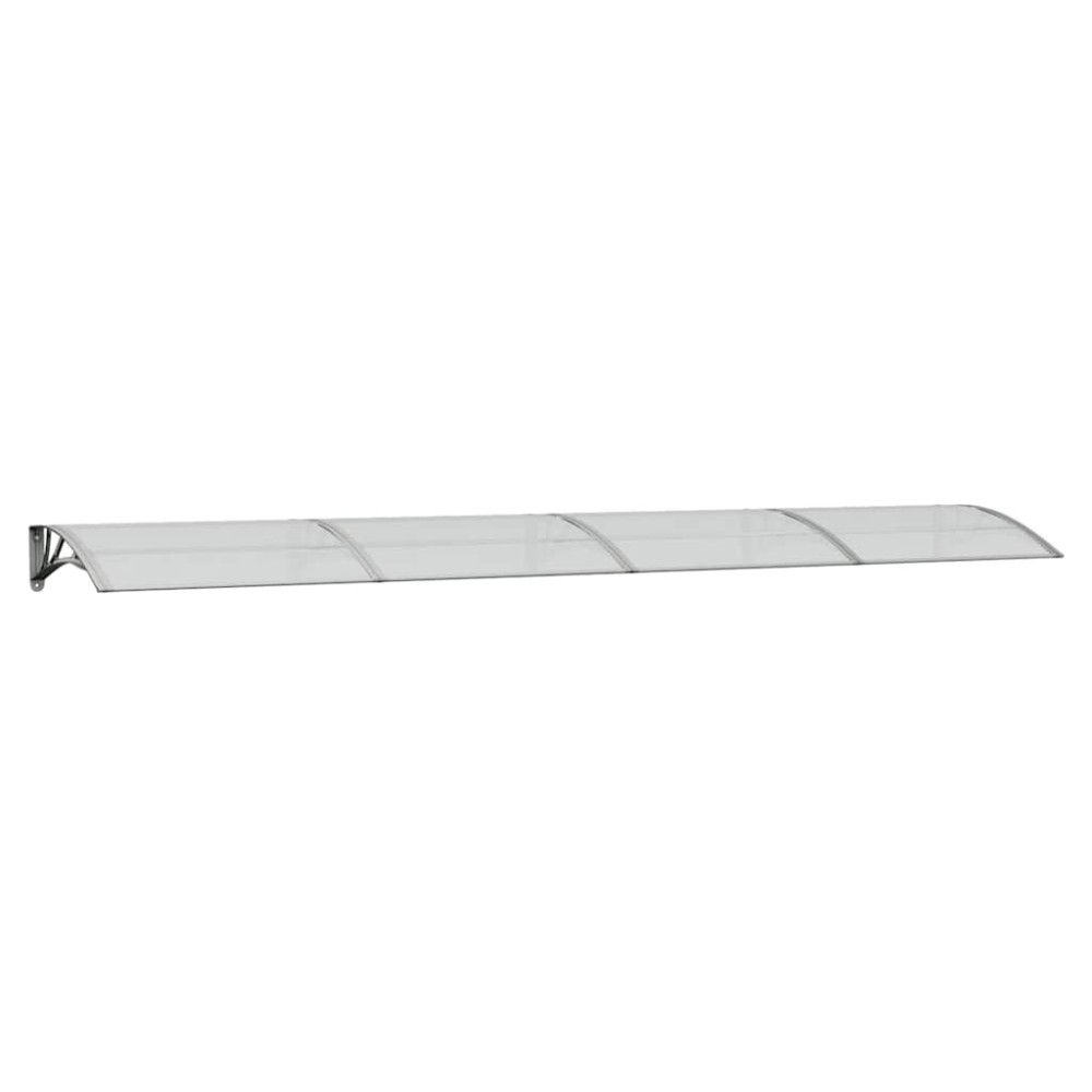 vidaXL Copertină de ușă, gri și transparent, 400x75 cm, policarbonat