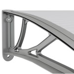 vidaXL Copertină de ușă, gri și transparent, 400x75 cm, policarbonat vidaXL Copertină de ușă, gri și transparent, 400x75 cm, policarbonat