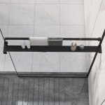 vidaXL Raft de duș pentru perete cabină de duș, negru, 80 cm, aluminiu vidaXL Raft de duș pentru perete cabină de duș, negru, 80 cm, aluminiu