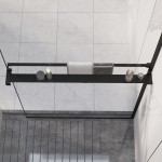 vidaXL Raft de duș pentru perete cabină de duș, negru, 90 cm, aluminiu vidaXL Raft de duș pentru perete cabină de duș, negru, 90 cm, aluminiu