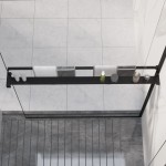 vidaXL Raft de duș pentru perete cabină de duș negru, 100 cm, aluminiu vidaXL Raft de duș pentru perete cabină de duș negru, 100 cm, aluminiu
