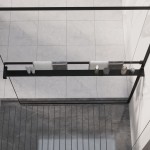 vidaXL Raft de duș pentru perete cabină de duș negru, 115 cm, aluminiu vidaXL Raft de duș pentru perete cabină de duș negru, 115 cm, aluminiu