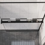 vidaXL Raft de duș pentru perete cabină de duș negru, 118 cm, aluminiu vidaXL Raft de duș pentru perete cabină de duș negru, 118 cm, aluminiu