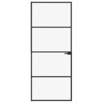 vidaXL Ușă de interior negru 83x201,5 cm sticlă securiz./aluminiu slim vidaXL Ușă de interior negru 83x201,5 cm sticlă securiz./aluminiu slim