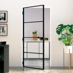 vidaXL Ușă de interior negru 93x201,5 cm sticlă securiz./aluminiu slim vidaXL Ușă de interior negru 93x201,5 cm sticlă securiz./aluminiu slim