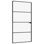 vidaXL Ușă de interior negru 102x201,5cm sticlă securiz./aluminiu slim