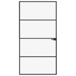 vidaXL Ușă de interior negru 102x201,5cm sticlă securiz./aluminiu slim