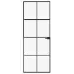 vidaXL Ușă de interior negru 76x201,5 cm sticlă securiz./aluminiu slim