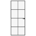 vidaXL Ușă de interior negru 83x201,5 cm sticlă securiz./aluminiu slim