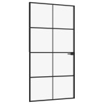 vidaXL Ușă de interior negru 102x201,5cm sticlă securiz./aluminiu slim