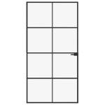 vidaXL Ușă de interior negru 102x201,5cm sticlă securiz./aluminiu slim