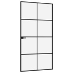 vidaXL Ușă de interior negru 102x201,5cm sticlă securiz./aluminiu slim